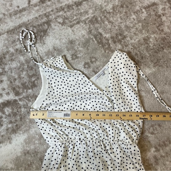 Collection Concepts dress SZ small wrap white and black dotted above knee dress - Picture 9 of 12